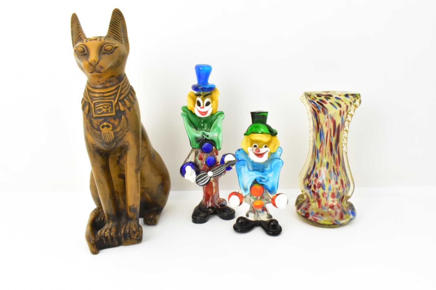 Lot 302 - Two Murano-style glass clowns, the tallest...