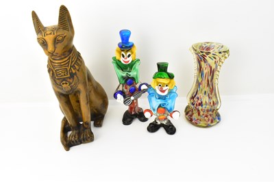 Lot 302 - Two Murano-style glass clowns, the tallest...