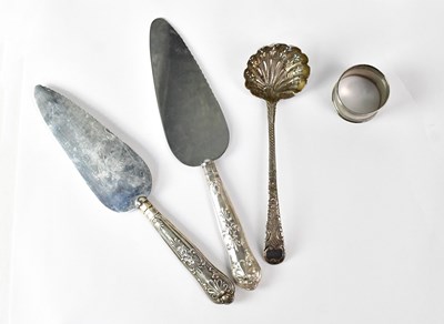 Lot 903 - A George III hallmarked silver pierced ladle...