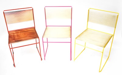 Lot 7 - BELOTTI; three 'Spaghetti' chairs, each with...
