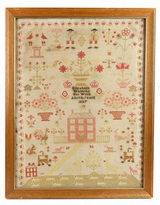 Lot 163 - A Victorian needlework sampler worked by...