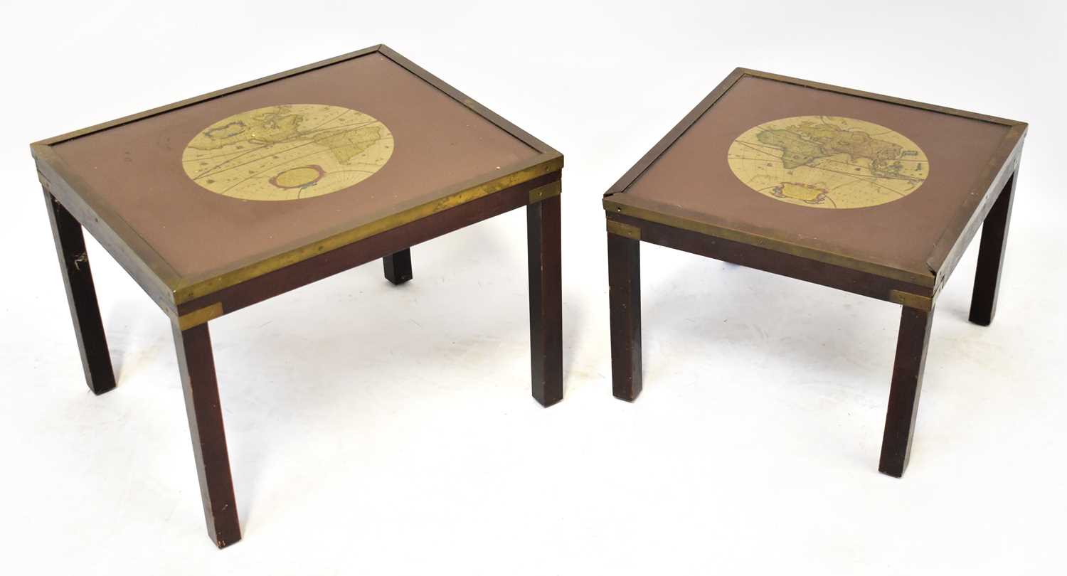 Lot 13 - Two glass-topped occasional tables, each inset...