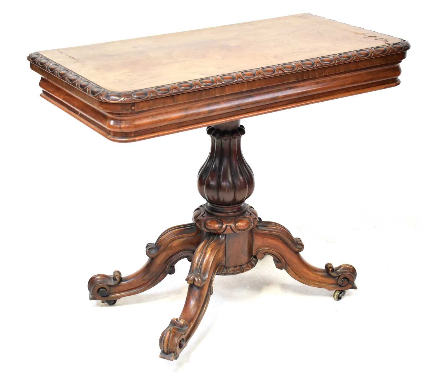 Lot 16 - A mid-19th century rosewood fold-over card...
