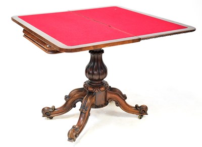 Lot 16 - A mid-19th century rosewood fold-over card...