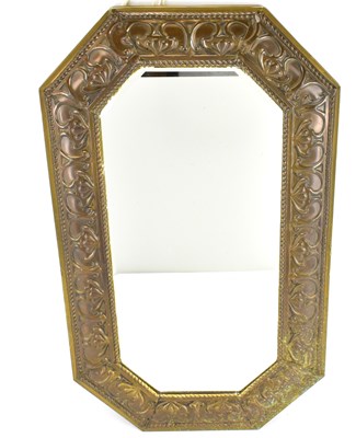 Lot 82 - An Arts & Crafts brass and copper framed wall...