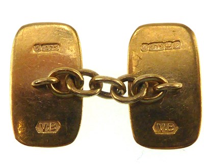 Lot 1202 - A vintage pair of 9ct gold cufflinks with...