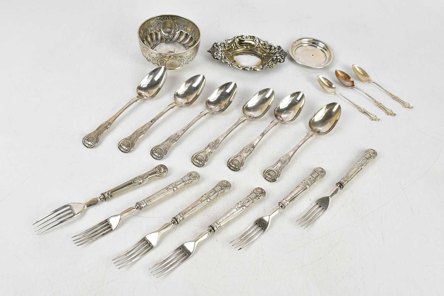 Lot 1112 - WILLIAM CROUCH & SON; six Victorian hallmarked...