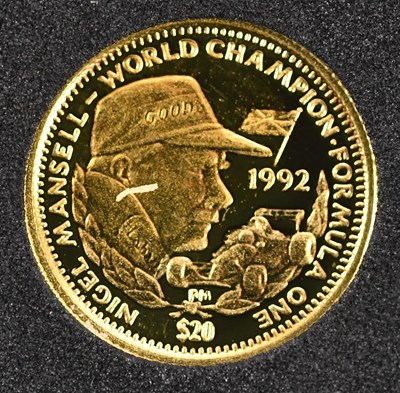 Lot 1443 - A Republic of Liberia twenty dollar 1992 gold...
