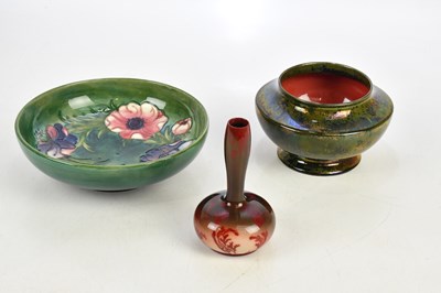 Lot 497 - BERNARD MOORE; a flambe vase decorated with...