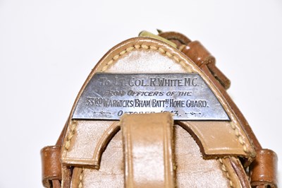 Lot 329 - A leather cased WWII compass, with applied...