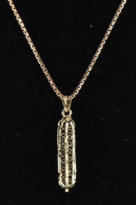 Lot 1416 - A 9ct gold Egyptian style necklace pendant,...