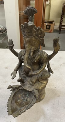 Lot 807 - A modern Indian bronze Sukunda oil lamp...