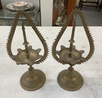Lot 807 - A modern Indian bronze Sukunda oil lamp...