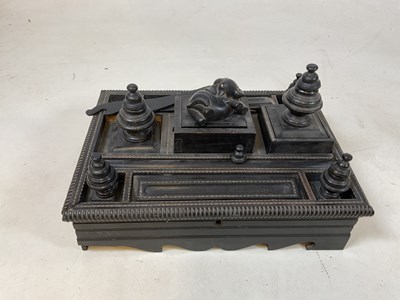 Lot 65 - A 19th century Anglo-Indian ebony desk stand...