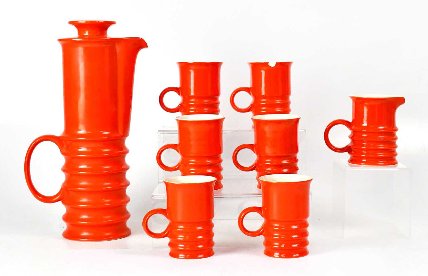 Lot 243 - CARLTON WARE; an orange 'Wellington' pattern...