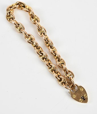 Lot 232 - A 9ct yellow gold hoop link bracelet with...