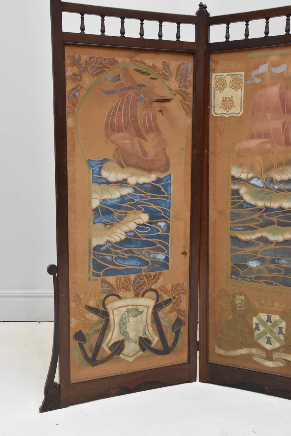 Lot 1028 - An Arts and Crafts stained beech framed