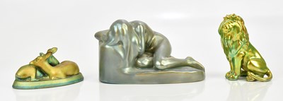 Lot 469 - ZSOLNAY PECS; an Art Nouveau glazed model of a...