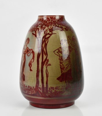 Lot 471 - BERNARD MOORE; a flambé vase, decorated with...