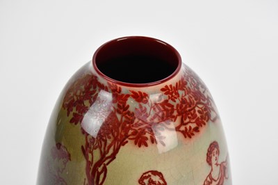 Lot 471 - BERNARD MOORE; a flambé vase, decorated with...