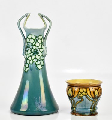 Lot 478 - MINTON; a twin handled Secessionist range vase...