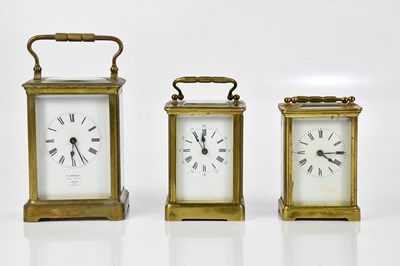 Lot 1314 - W CAMPBELL, LONDON; a brass cased carriage...
