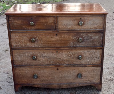 Lot 2883 - A George III mahogany chest, of two short and...