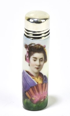 Lot 2555 - An Edwardian hallmarked silver mounted ceramic...