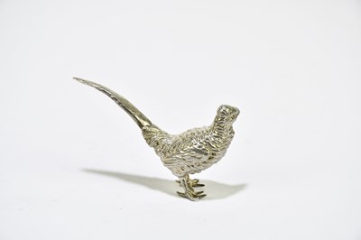 Lot 2573 - A modern cast silver model of a pheasant...