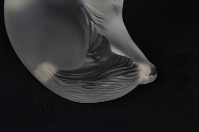 Lot 296 - LALIQUE; a figure of a cat, 'Heggie', length...