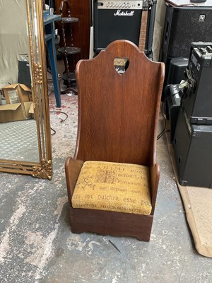 Lot 2115 - An early 20th century oak child's chair,...
