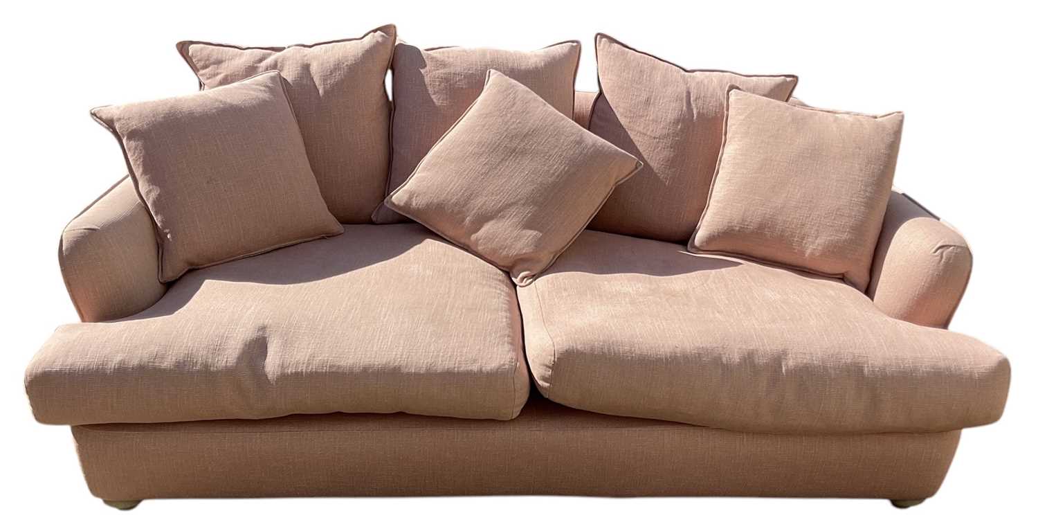 Lot 4 - LOAF; a pale pink upholstered Smithy type...