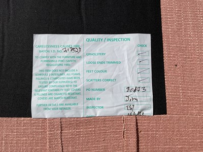 Lot 4 - LOAF; a pale pink upholstered Smithy type...