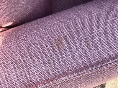 Lot 4 - LOAF; a pale pink upholstered Smithy type...