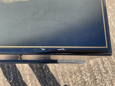 Lot 38 - A pair of modern Japanese black lacquer effect...