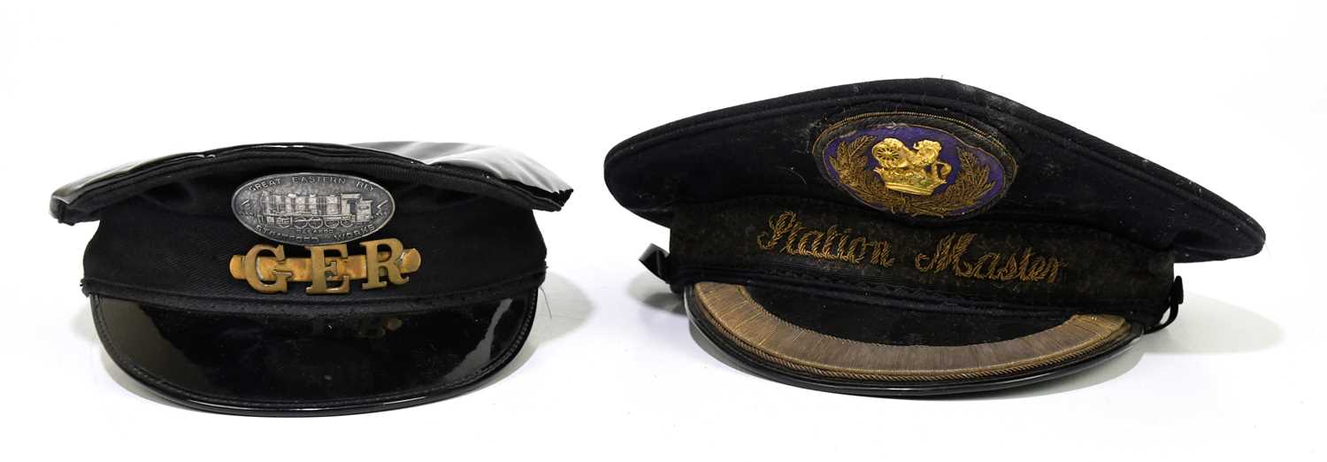 Lot 56 - Two vintage Station Masters' caps, one with...