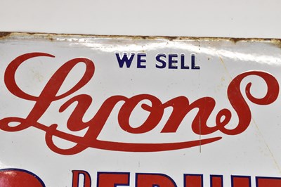 Lot 295 - A vintage enamelled advertising sign, 'Lyons...