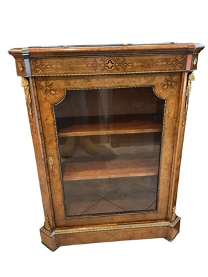 Lot 7 - A pair of Victorian walnut and inlaid ormolu...
