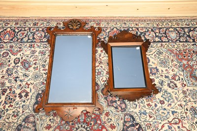 Lot 2833 - Two Georgian style fretwork wall mirrors, the...
