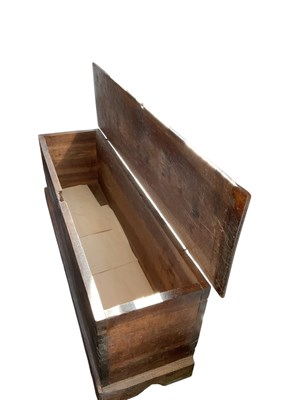 Lot 27 - An 18th century oak sword chest, with hinged...