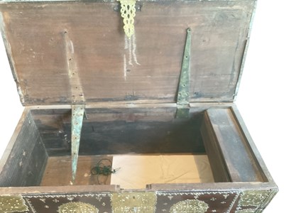 Lot 28 - A 19th century African hardwood Zanzibar chest,...