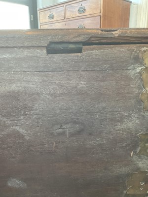 Lot 28 - A 19th century African hardwood Zanzibar chest,...