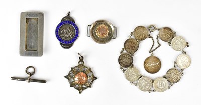 Lot 586 - Two hallmarked silver medals, comprising an...