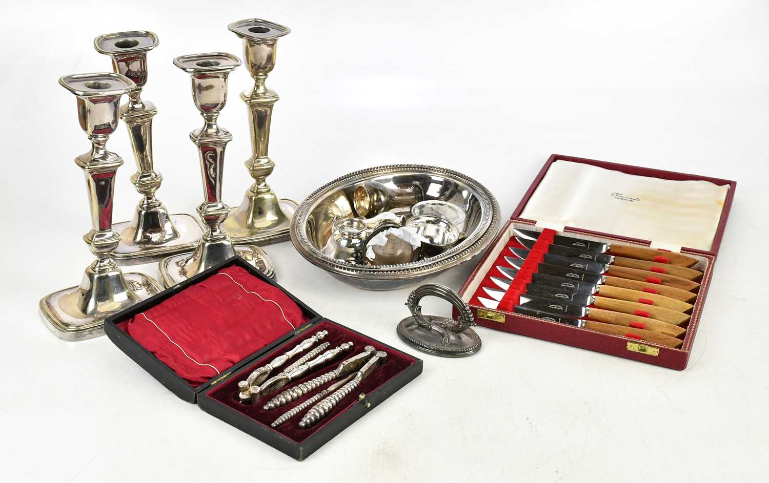 Lot 1025 - A collection of assorted silver plate,...