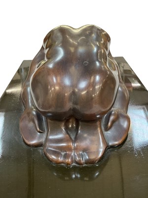 Lot 744 - A modern abstract bronze figure of kneeling...