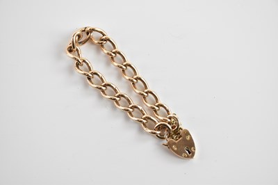 Lot 234 - A rose gold bracelet, stamped '10', with 9ct...