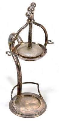 Lot 1045 - An Edwardian novelty silver plate lemon squeezer