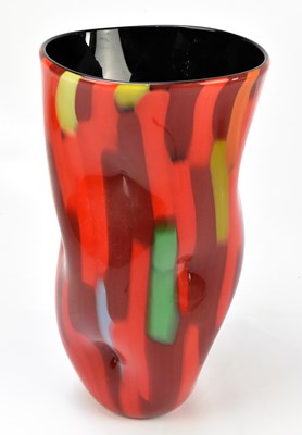 Lot 332 - SEGUSO VIRO; a large Murano glass vase of dimpled form