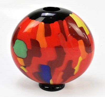 Lot 333 - SEGUSO VIRO; a Murano mottled glass Moon vase