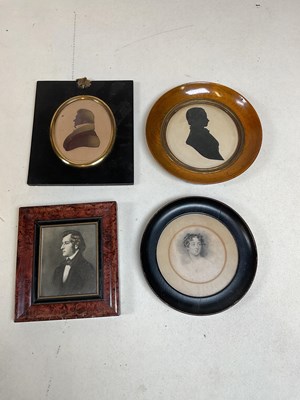 Lot 64 - Two 19th century portrait silhouettes, both...